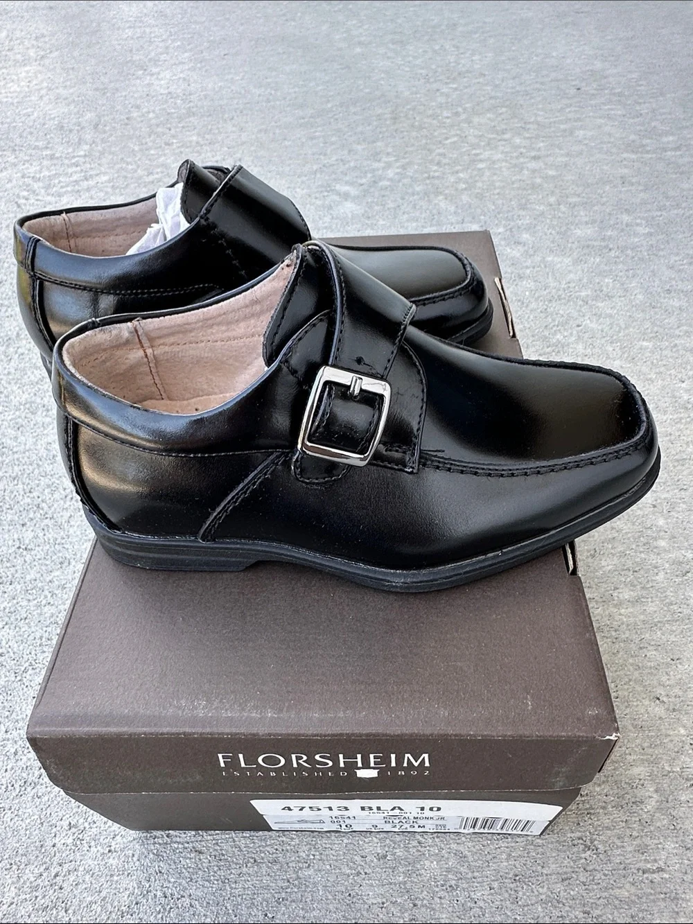 Florsheim Black Leather Monk Strap Dress Shoes
